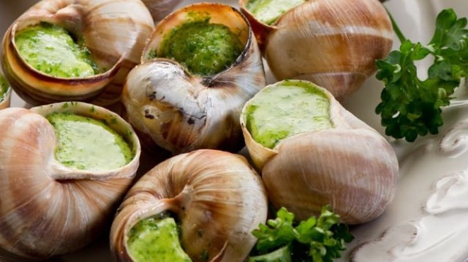 Which kitchen’s snack is the stuffed snail?
