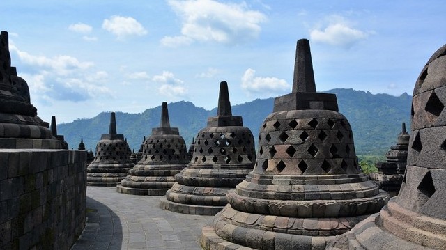 Where is the Buddhist monument known as Borobudur located?