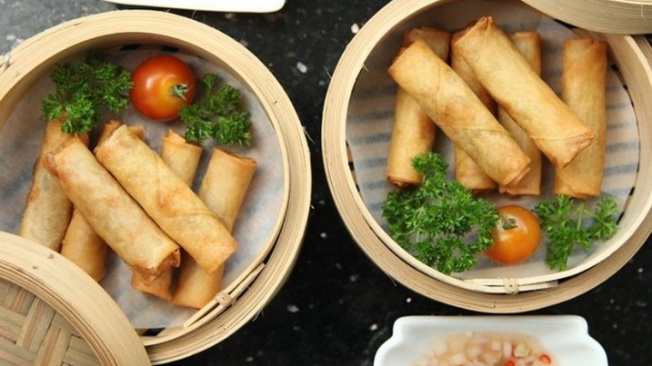 Which country's typical food is the spring roll?